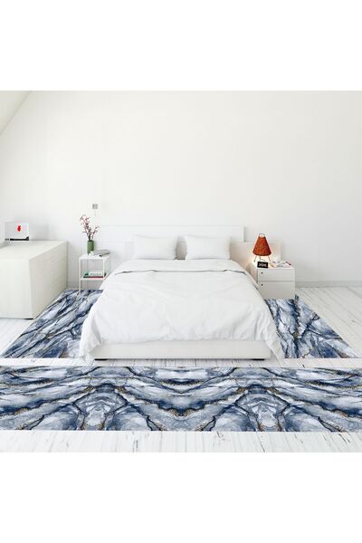 EY HOME Digital Printed Non-Slip Base Washable Marble Pattern Runner Kitchen ...