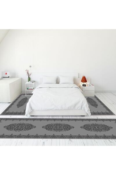 EY HOME Çerçeve Desen Dijital Baskılı Kaymaz Taban Yıkanabilir Yolluk Mutfak ...