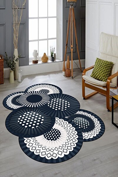 EY HOME 3D Renkli Şık Görünümlü Yıkanabilir Kaymaz Taban Lazer Kesim Mutfak Salon Halısı