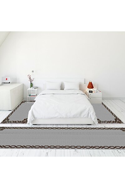 EY HOME Frame Pattern Digital Printed Non-Slip Base Washable Runner Kitchen L...