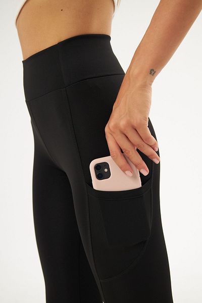 comstar Leggings de bază negri pentru femei Karyuka Oval Pocket Taper