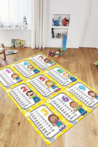 EY HOME Çarpım Tablosu Temalı Yıkanabilir Eğitici Çocuk Odası Oyun Halısı
