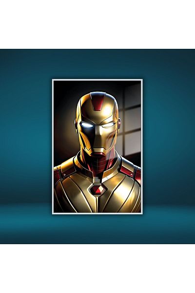 GAAGART Cadru metalic din sticlă temperată Film Personaj Iron Man