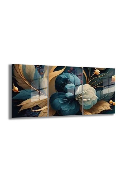 GAAGART Set de pictură din sticlă securizată, flori moderne de culoare rece