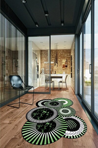 EY HOME Τρισδιάστατο πολύχρωμο, κομψή εμφάνιση, πλενόμενο, αντιολισθητικό χαλί κουζίνας και σαλονιού με κοπή με λέιζερ