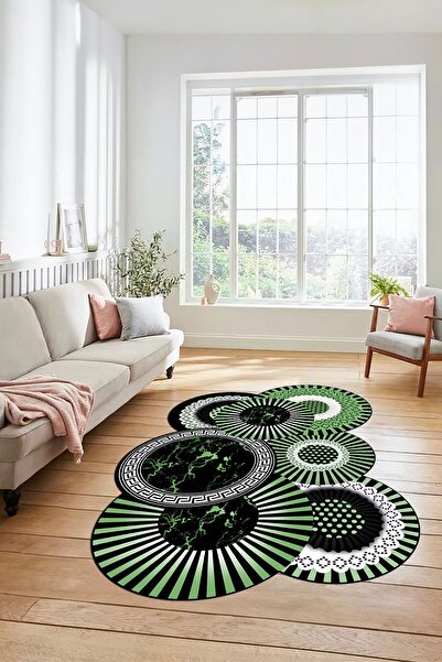 EY HOME Τρισδιάστατο πολύχρωμο, κομψή εμφάνιση, πλενόμενο, αντιολισθητικό χαλί κουζίνας και σαλονιού με κοπή με λέιζερ