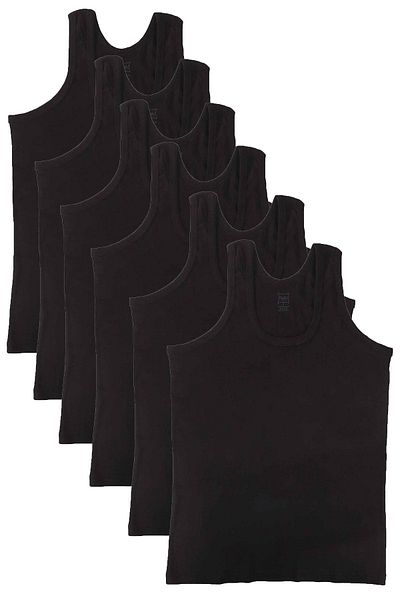 Kardeşler Giyim Men's Black Passion 6-Piece Ribbed Undershirt