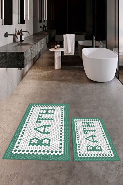 EY HOME Set de toaletă digitală cu cu imprimeu modele de mozaic pentru baie, ...