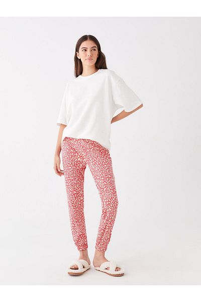 LC Waikiki Patterned Women's Jogger Pajama Bottoms - Elastic Waist