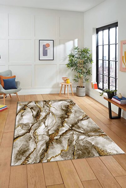 EY HOME Digital Printed Non-Slip Base Washable Marble Pattern Runner Kitchen ...