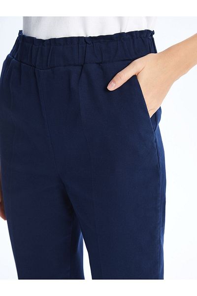 LC Waikiki Plain Gabardine Women's Trousers with Elastic Waist