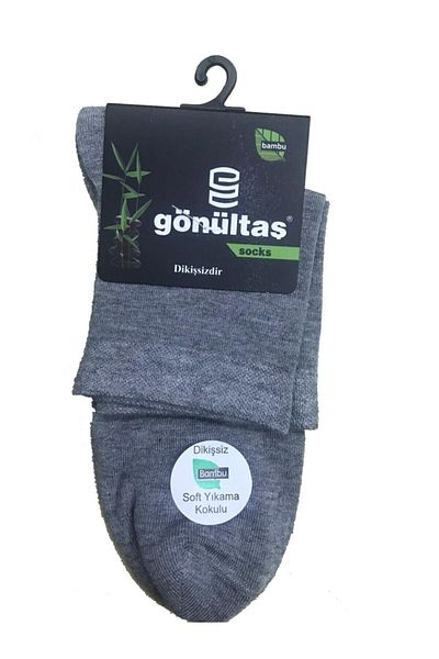 Gönültaş 3 чифта сиви бамбукови чорапи с половин крачол