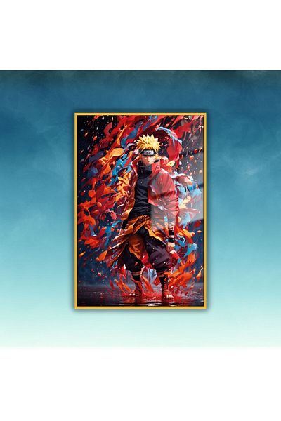 GAAGART Σειρά της σειράς Naruto Uzumaki με μεταλλικό πλαίσιο από σκληρυμένο γυαλί