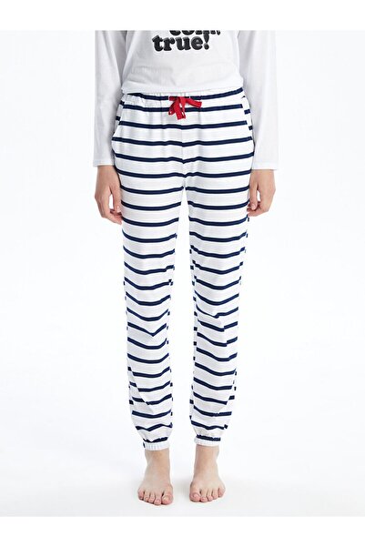 LC Waikiki Gestreifte Jogger-Pyjamahose für Damen – elastische Taille