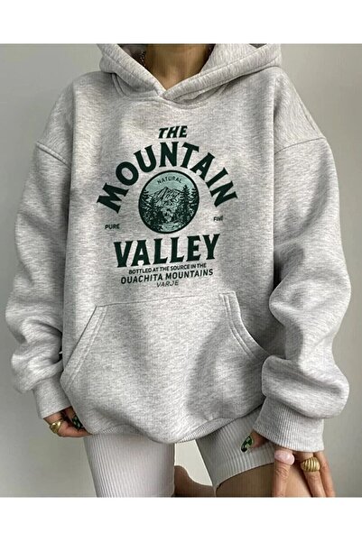 NOFLEN Χειμερινό φούτερ με κουκούλα Unisex με γκρι στάμπα