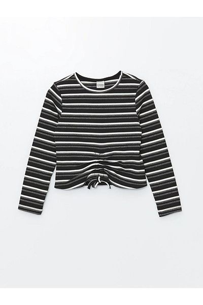 LC Waikiki Lcw Crew Neck Striped Girl's T-Shirt and Pants