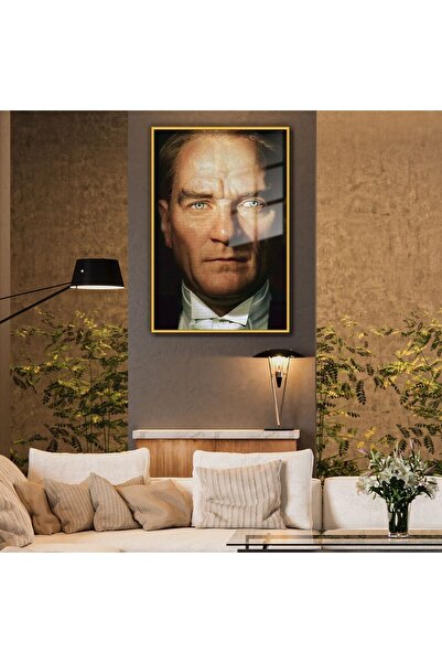GAAGART Metal Çerçeveli Cam Tablo Atatürk Portresi