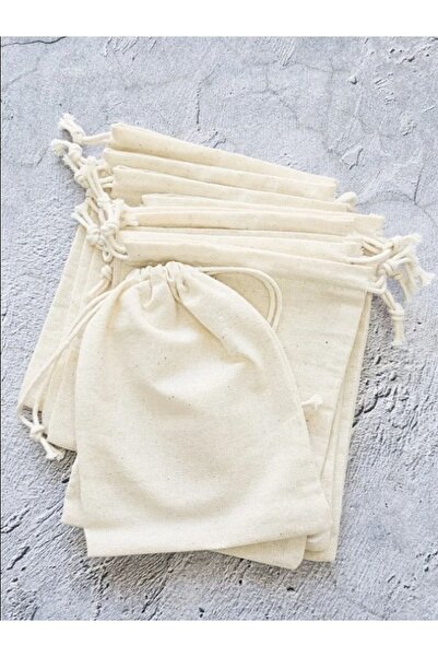 ALERSS 10x10 Cm 10 Adet Ham Bez Düğün Nikah Kına Organizasyon Büzgülü Kese