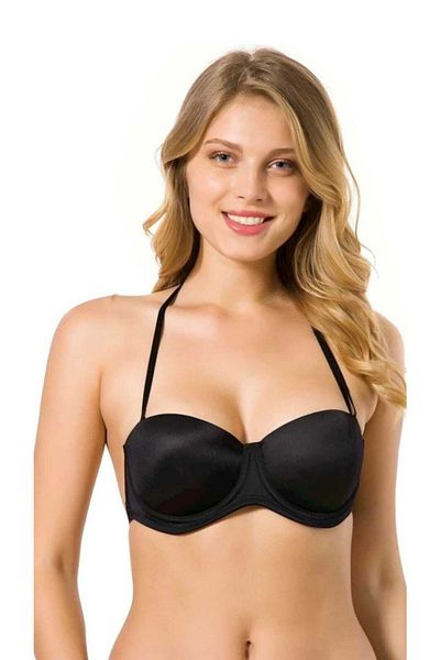 Le Jardin Μαύρο Διαφανές Micro Push Up σουτιέν - Underwire Women