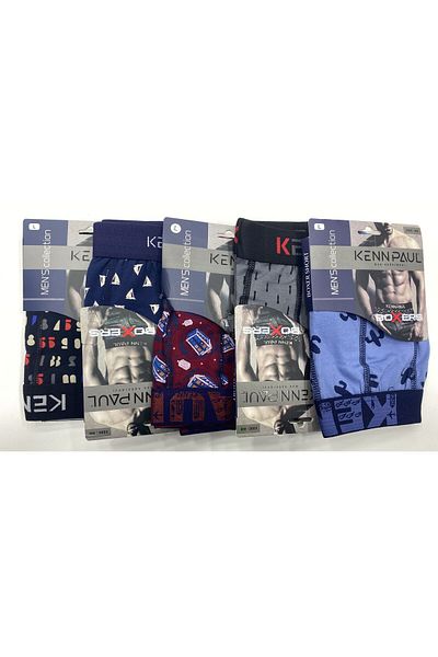 Kennpaul ***008, 5 Pack Ανδρικό μοτίβο lycra Quality Mix Pack Boxer Short.