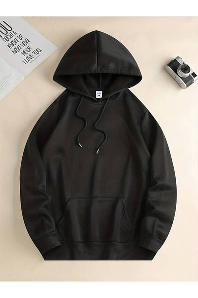 NOFLEN Hanorac oversize unisex cu imprimeu Black Mountain