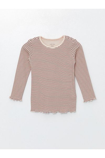 LC Waikiki LCW baby Crew Neck Long Sleeve Striped Baby Girl Pajamas Set