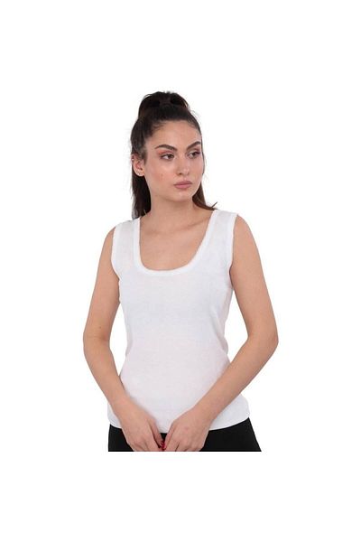 Tutku 2 bucăți de tricou alb cu bretele groase