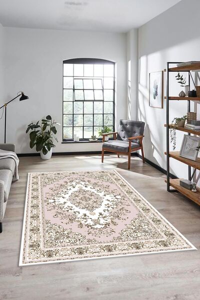 EY HOME Klasik Desenli Dijital Kaymaz Taban Yıkanabilir Yolluk Mutfak Salon H...