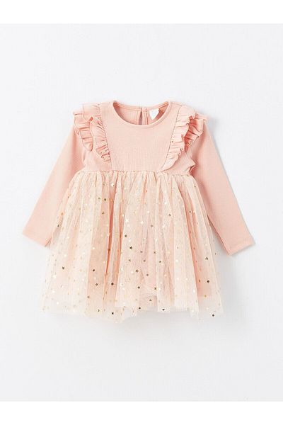 LC Waikiki Long Sleeve Crew Neck Baby Girl Dress