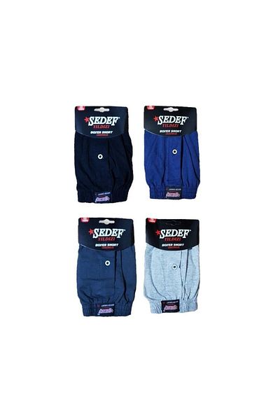 Sedef Yıldızı Ανδρική πετσέτα με μπλε κουμπιά Boxer 3 τεμαχίων
