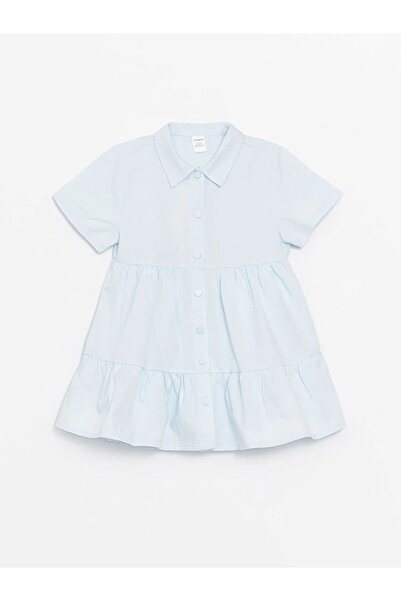 LC Waikiki LCW Baby - Πουκάμισο γιακά κοντομάνικο φόρεμα για κοριτσάκι