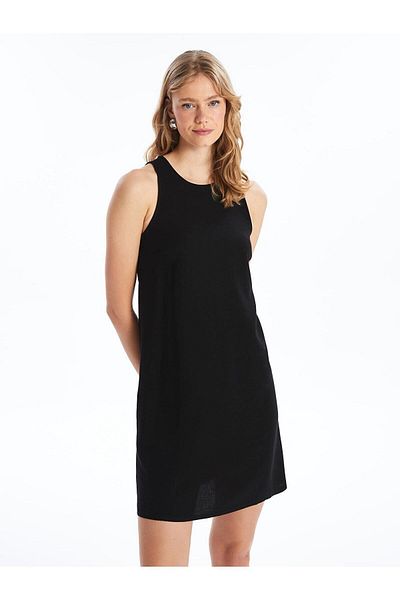 LC Waikiki LCW Vision - Rundhalskleid aus Leinenmischung für Damen
