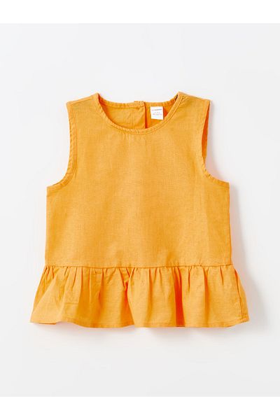 LC Waikiki Crew Neck Baby Girl Basic Μπλούζα - Αμάνικη