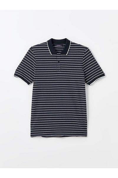 LC Waikiki Ανδρικό μπλουζάκι Mercerized ριγέ γιακά polo - κοντομάνικο
