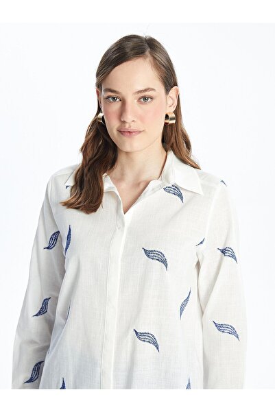 LC Waikiki LCWAIKIKI - Dámská košile s dlouhým rukávem s podrobnými výšivkami