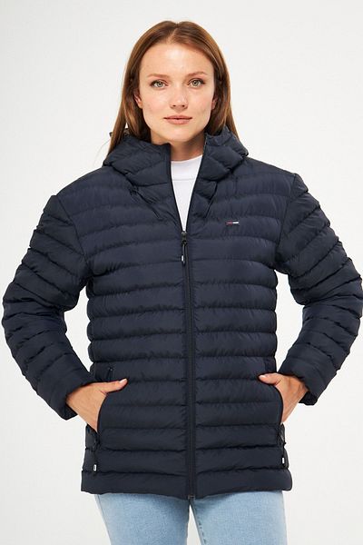 D1fference Women's Navy Blue Water and Windproof Hooded Winter Puffer Coat
