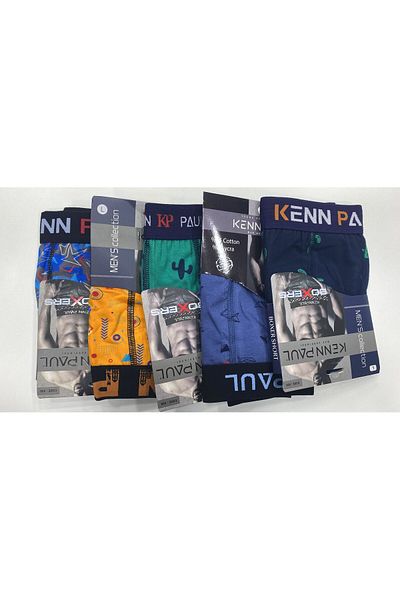 Kennpaul ***008, 5 Pack Ανδρικό μοτίβο lycra Quality Mix Pack Boxer Short.
