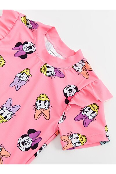 LC Waikiki Σετ μπικίνι με κοντό μανίκι LCW Baby - Minnie Mouse Baby Girl Crew με λαιμόκοψη