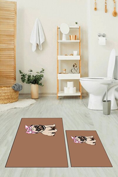 EY HOME Печатен, измиваем, неплъзгащ се, сладък комплект за баня с куче за то...