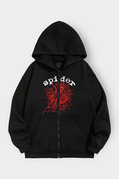 1blood Ζακέτα με φερμουάρ Black Spider Network Unisex με κουκούλα