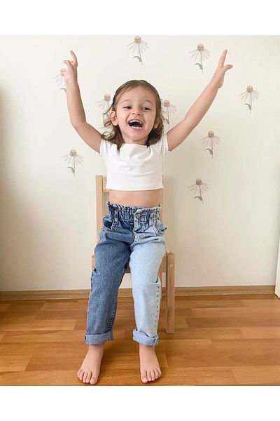 1blood ΛΕΥΚΟ Crop Girl Basic T-Shirt