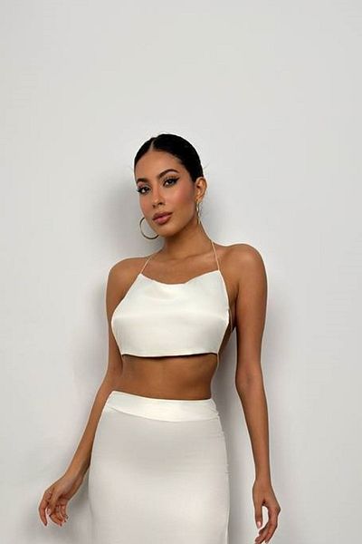 vuvutasarım New Season Strap Sleeveless Degaje Collar Back Detail Women's Blouse 24S15002