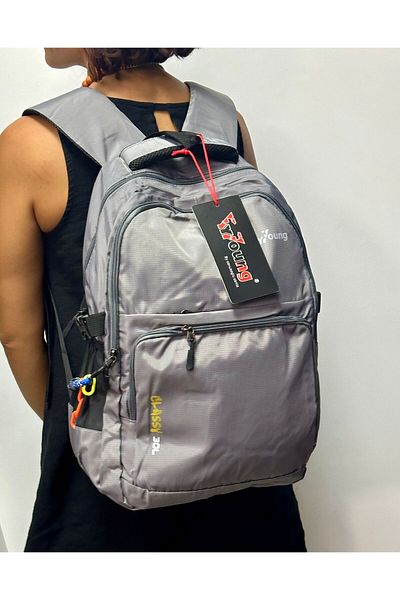 ÇÇS Unisex Gray Waterproof Large Size Backpack - 51582