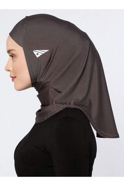 Ecardin Anthracite Athletic Sports Ready Comfortable Microfiber Hijab Sport Hijab Bonnet
