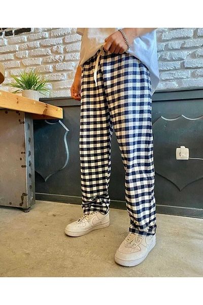 BİQ & TAQ BUTİK Φόρμα πιτζάμες Unisex με τετράγωνο σχέδιο Harajuku