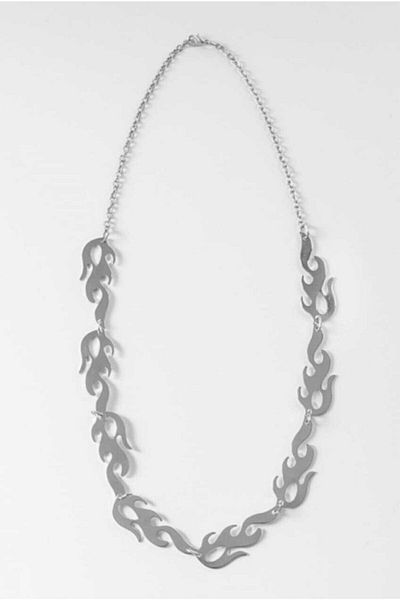 Deneme Zamanı 55cm Unisex Necklace with Flame Figure