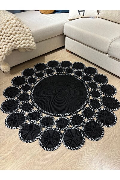 MaVaux Hasır Jüt Çiçek Desenli Kilim Halı 2025 Koleksiyonu