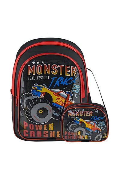 Mikro Primary School Backpack and Lunch Box - 2 Compartments