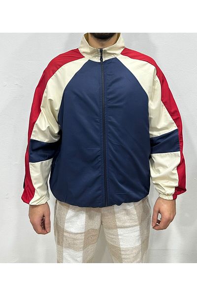 1blood Baggy Cream-Red Parachute College Jacket