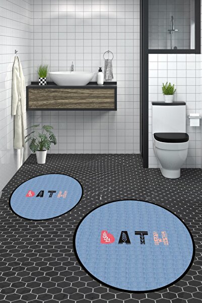 EY HOME Set de toaletă digital lavabil, anti-alunecare, colorat, cu scris pen...